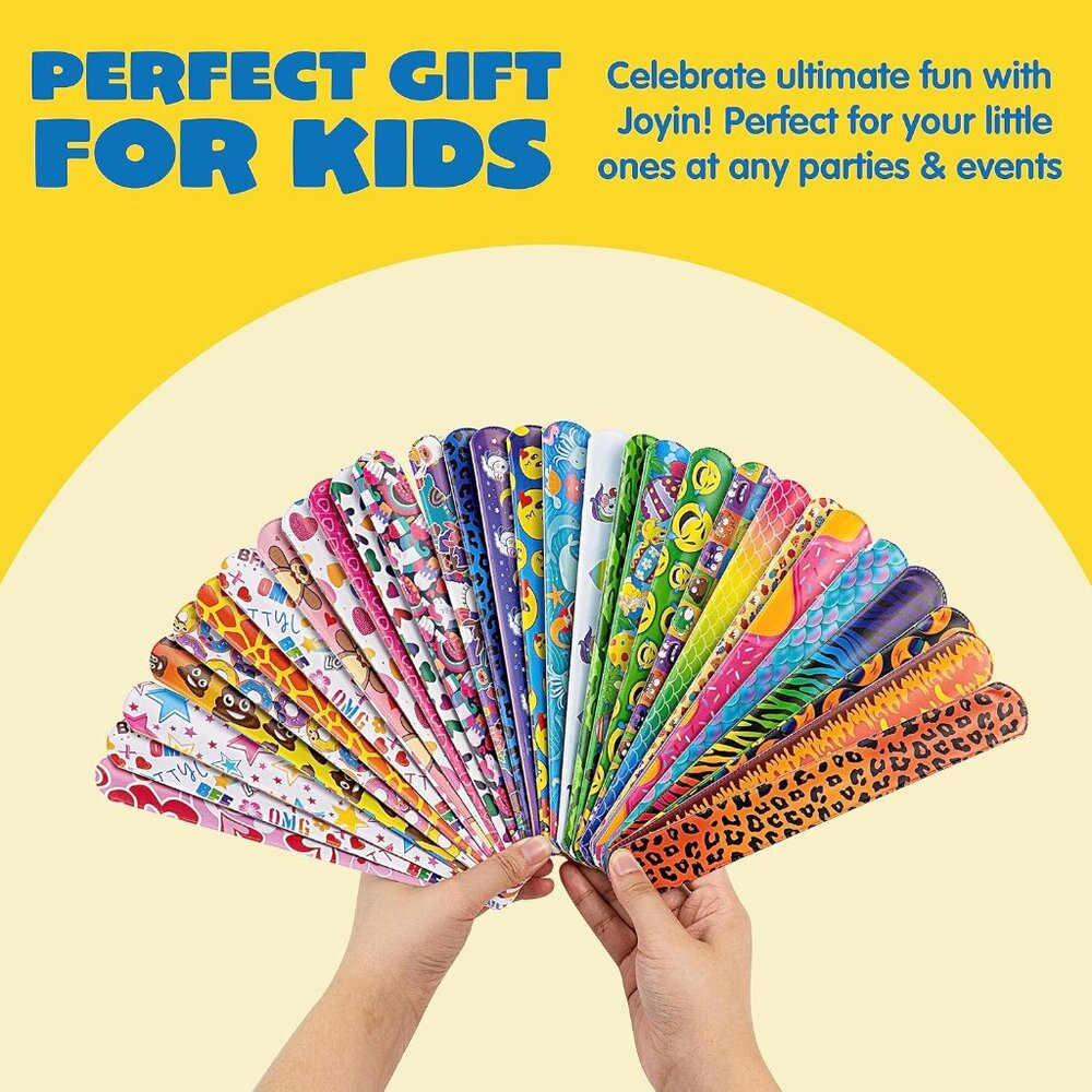 144 Pcs Slap Bracelets for Kids, Bulk Wristbands with Animals, Friendship, Heart - Picture 5 of 8